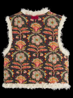 New PRINTED GILET WITH FAUX FUR Kids Blazers & Gilets