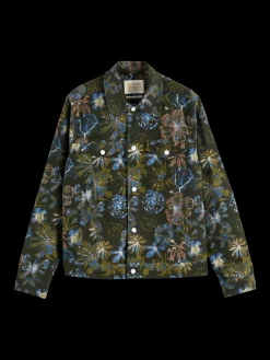 Clearance Printed velvet trucker jacket Jackets & Coats