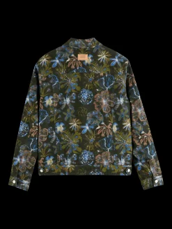 Clearance Printed velvet trucker jacket Jackets & Coats