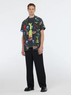 Discount Regular fit short sleeve AOP viscose shirt T-shirts & Polo Shirts