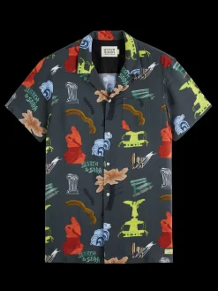 Discount Regular fit short sleeve AOP viscose shirt T-shirts & Polo Shirts