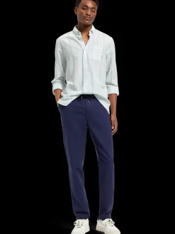 Outlet Regular fit yarn-dyed stripe cotton linen shirt Shirts
