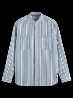 Clearance Relaxed fit structured multicolor stripe shirt Shirts