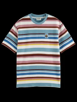 Discount Relaxed fit textured striped t-shirt T-shirts & Polo Shirts
