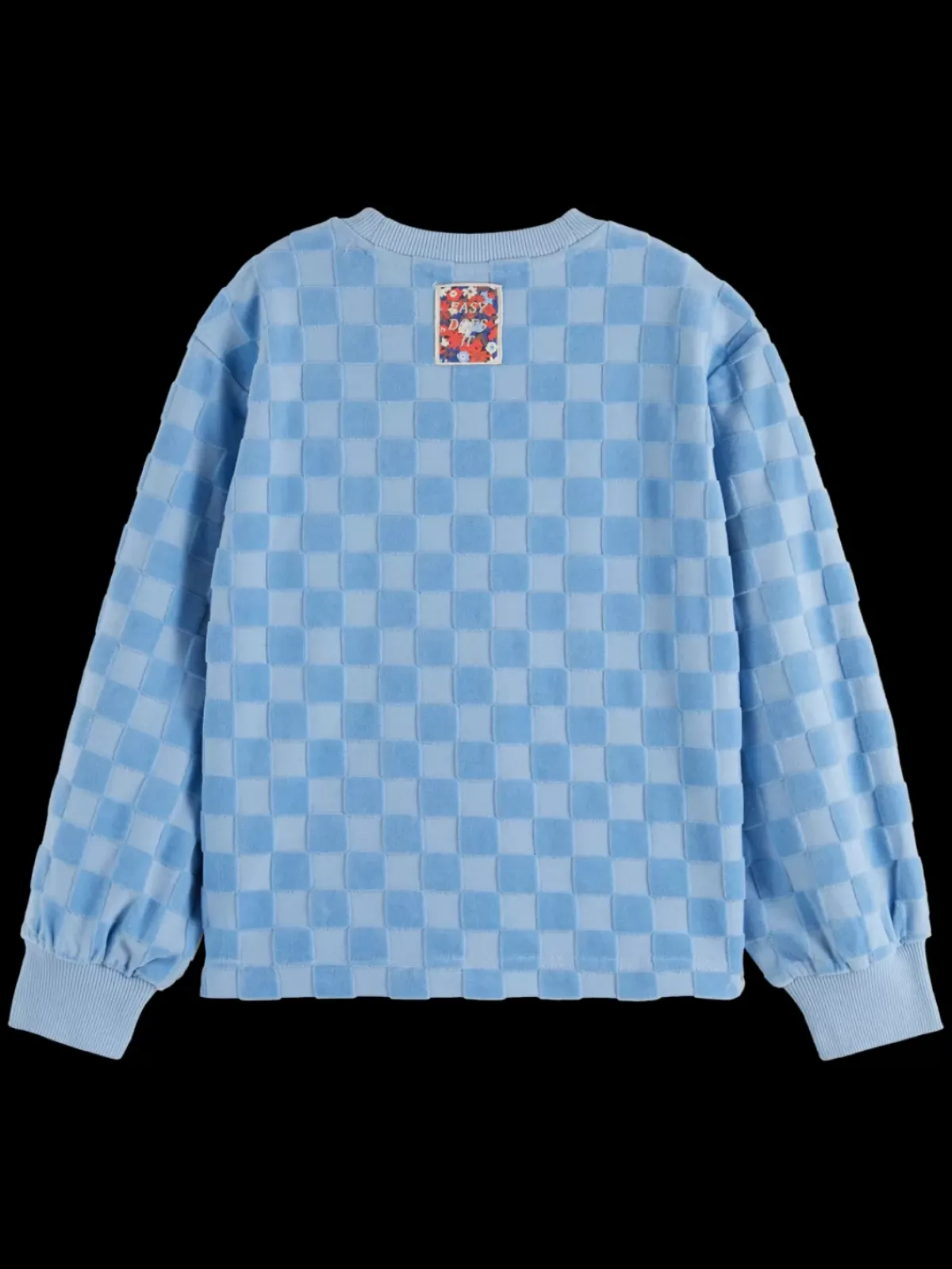 New RELAXED-FIT VELOUR CHECKERBOARD CREWNECK Kids Sweatshirts & Hoodies