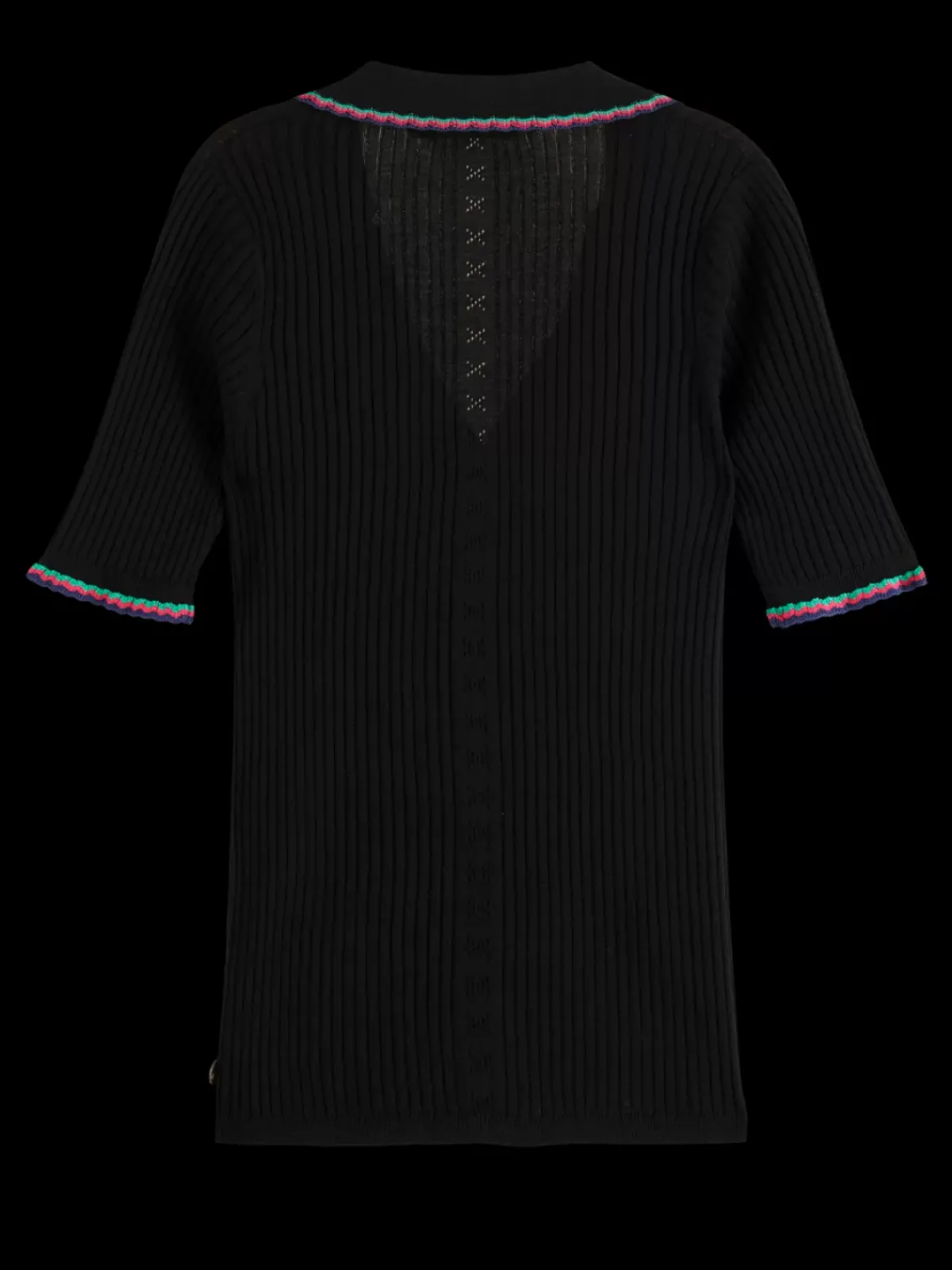 Best RIB COLLARED KNITTED TEE Women Tops & T-shirts