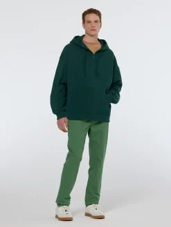 Outlet Rib insert zipped loose fit hoodie Sweatshirts & Hoodies