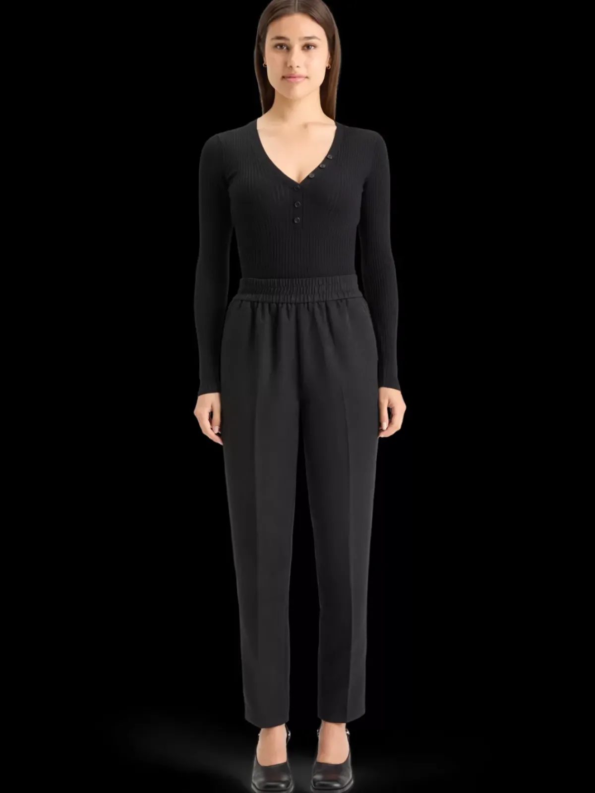 New RIBBED FITTED PULLOVER Women Knitwear