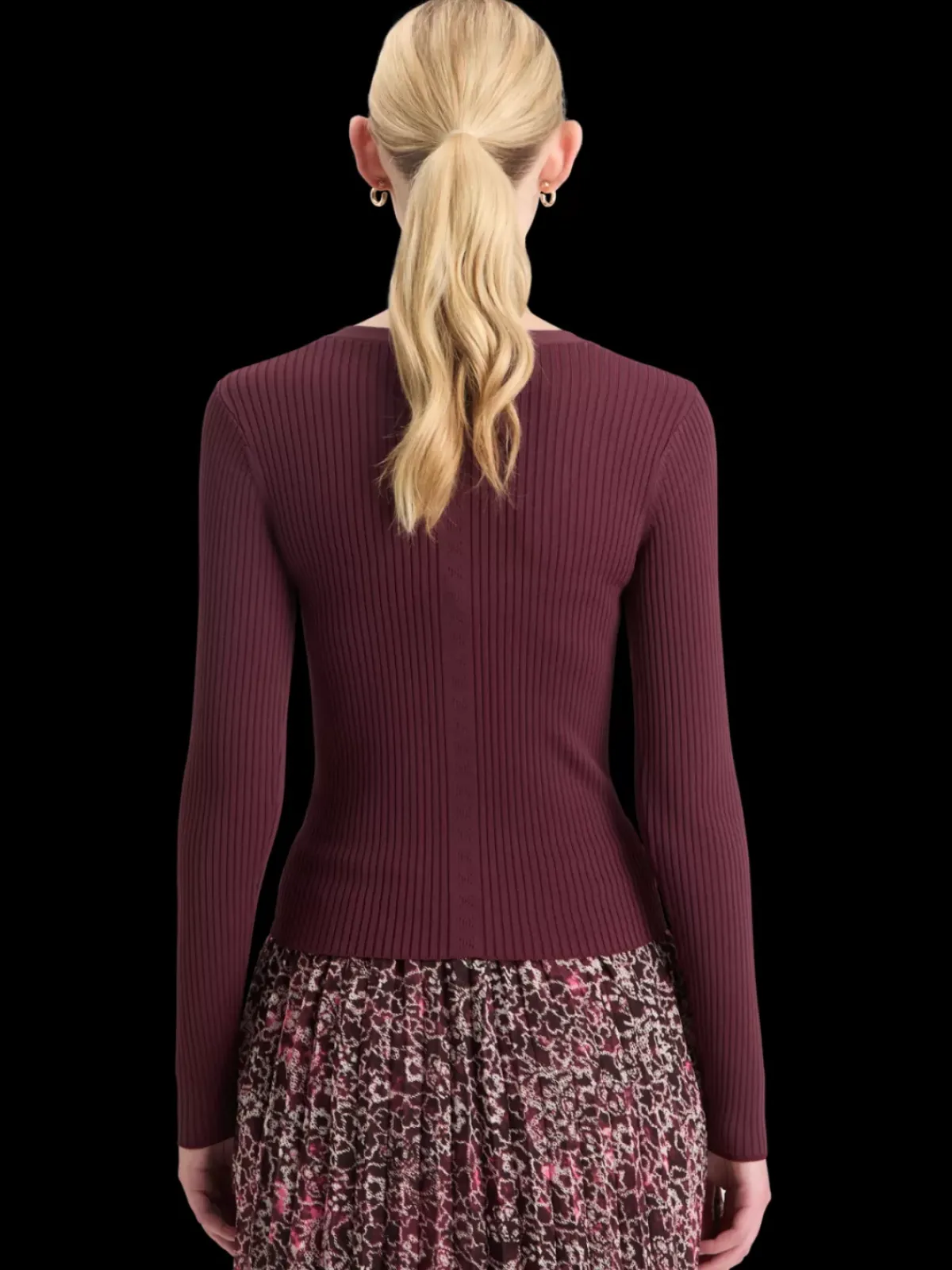 New RIBBED FITTED PULLOVER Women Knitwear