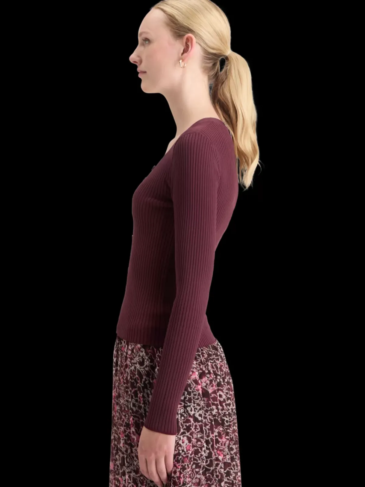 New RIBBED FITTED PULLOVER Women Knitwear