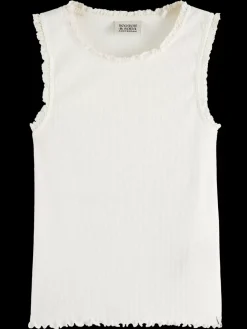 Outlet RIBBED TANK WITH LITTLE RUFFLE Kids T-shirts & Tops