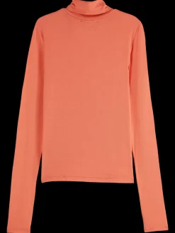 Outlet Roll up neck long sleeve t-shirt Women Tops & T-shirts