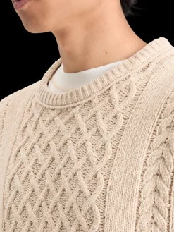 Online ROUND NECK EXTRA DROPPED SHOULDER CHENILLE CABLE SWEATER Knitwear