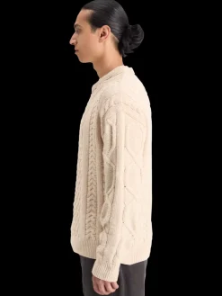 Online ROUND NECK EXTRA DROPPED SHOULDER CHENILLE CABLE SWEATER Knitwear