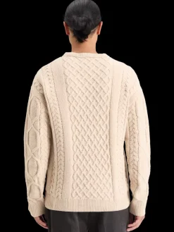 Online ROUND NECK EXTRA DROPPED SHOULDER CHENILLE CABLE SWEATER Knitwear