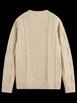 Online ROUND NECK EXTRA DROPPED SHOULDER CHENILLE CABLE SWEATER Knitwear