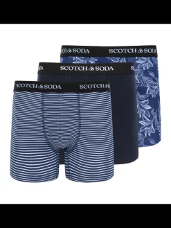 Sale SCOTCH & SODA MEN'S UNDERWEAR SS24 - 3PK COTTON STRETCH TRUNK (PRINT) Underwear & Socks