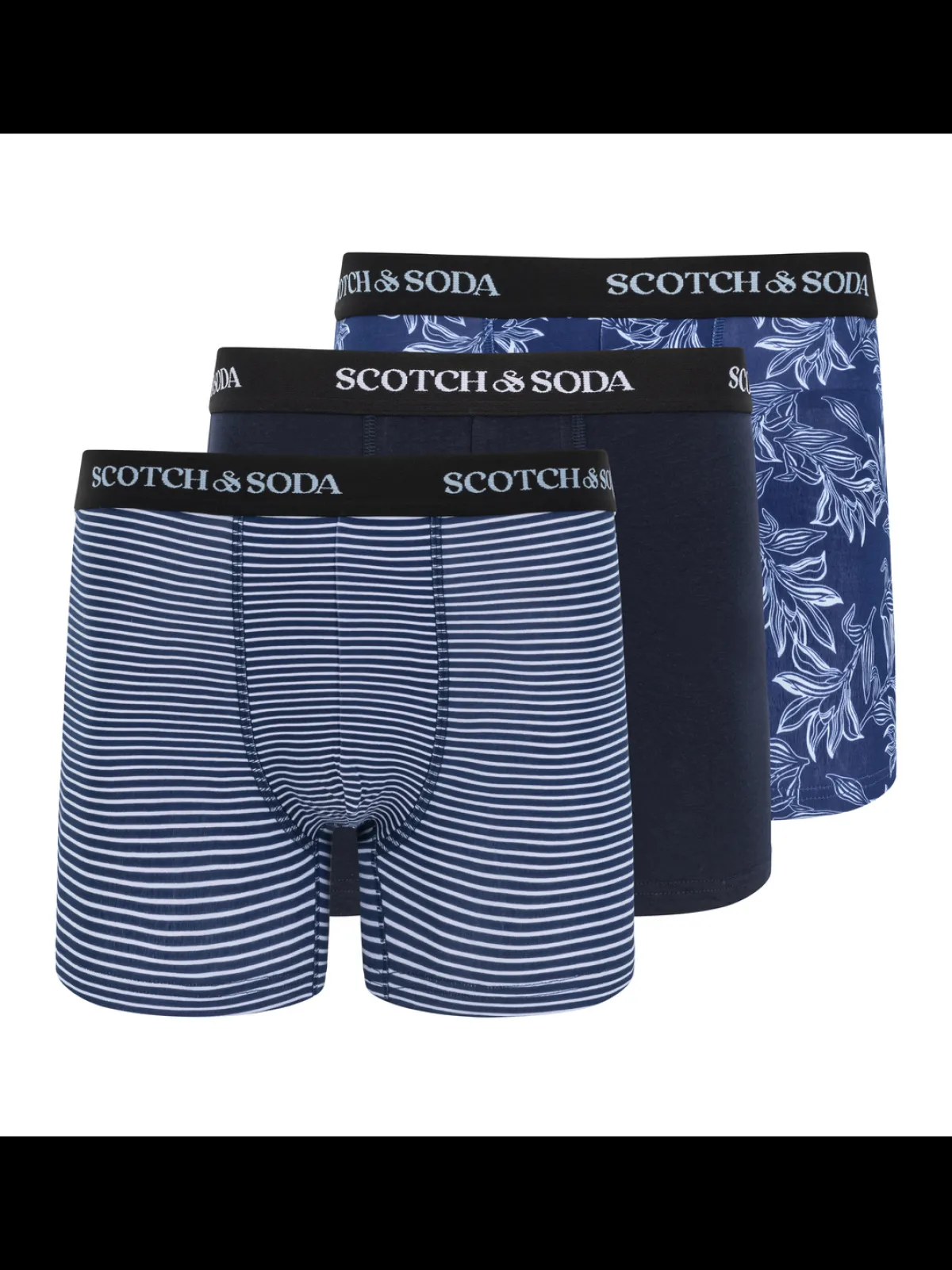 Sale SCOTCH & SODA MEN'S UNDERWEAR SS24 - 3PK COTTON STRETCH TRUNK (PRINT) Underwear & Socks