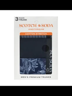 Sale SCOTCH & SODA MEN'S UNDERWEAR SS24 - 3PK COTTON STRETCH TRUNK (PRINT) Underwear & Socks