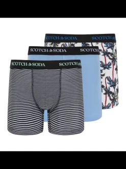 Sale SCOTCH & SODA MEN'S UNDERWEAR SS24 - 3PK COTTON STRETCH TRUNK (PRINT) Underwear & Socks
