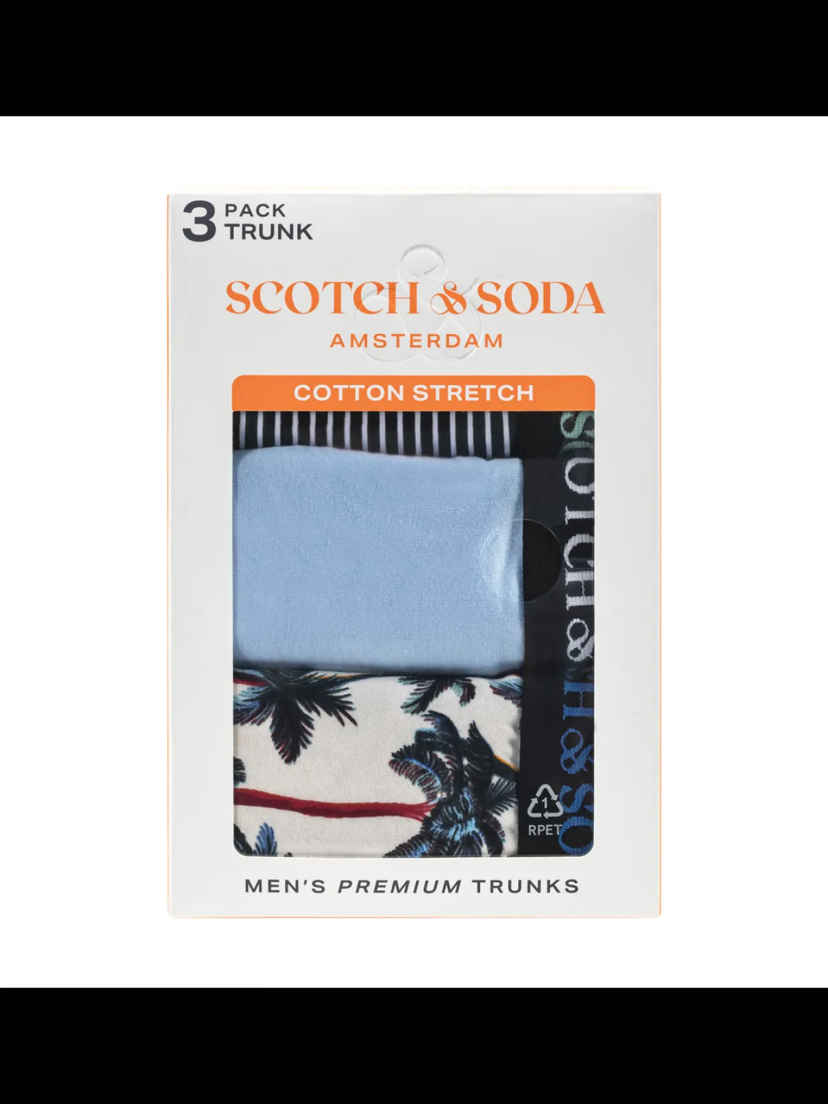 Sale SCOTCH & SODA MEN'S UNDERWEAR SS24 - 3PK COTTON STRETCH TRUNK (PRINT) Underwear & Socks