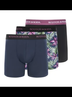 Sale SCOTCH & SODA MEN'S UNDERWEAR SS24 - 3PK COTTON STRETCH TRUNK (PRINT) Underwear & Socks