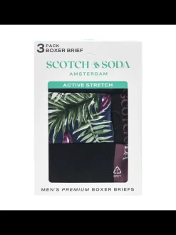 Sale SCOTCH & SODA MEN'S UNDERWEAR SS24 - 3PK COTTON STRETCH TRUNK (PRINT) Underwear & Socks