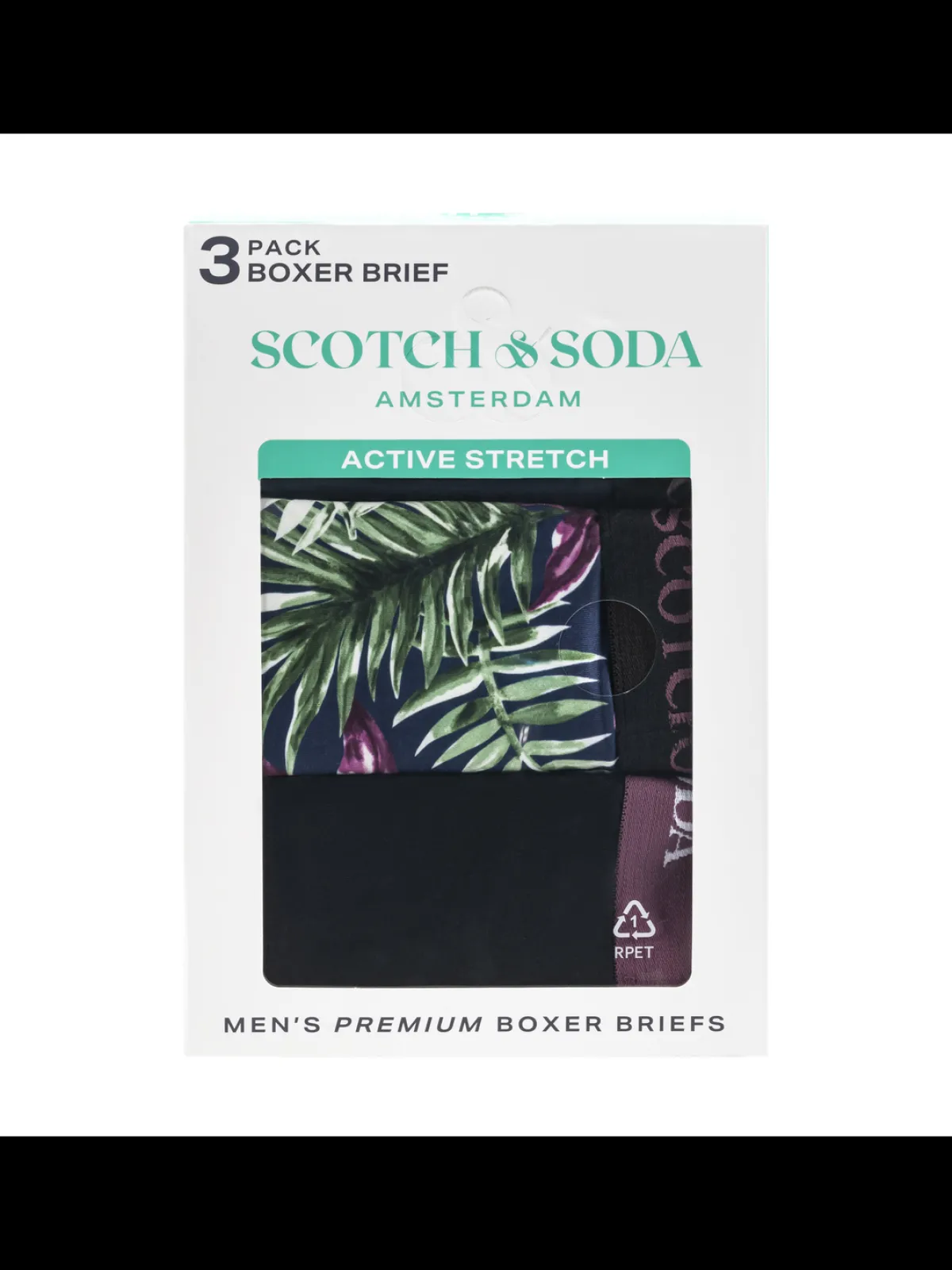 Sale SCOTCH & SODA MEN'S UNDERWEAR SS24 - 3PK COTTON STRETCH TRUNK (PRINT) Underwear & Socks