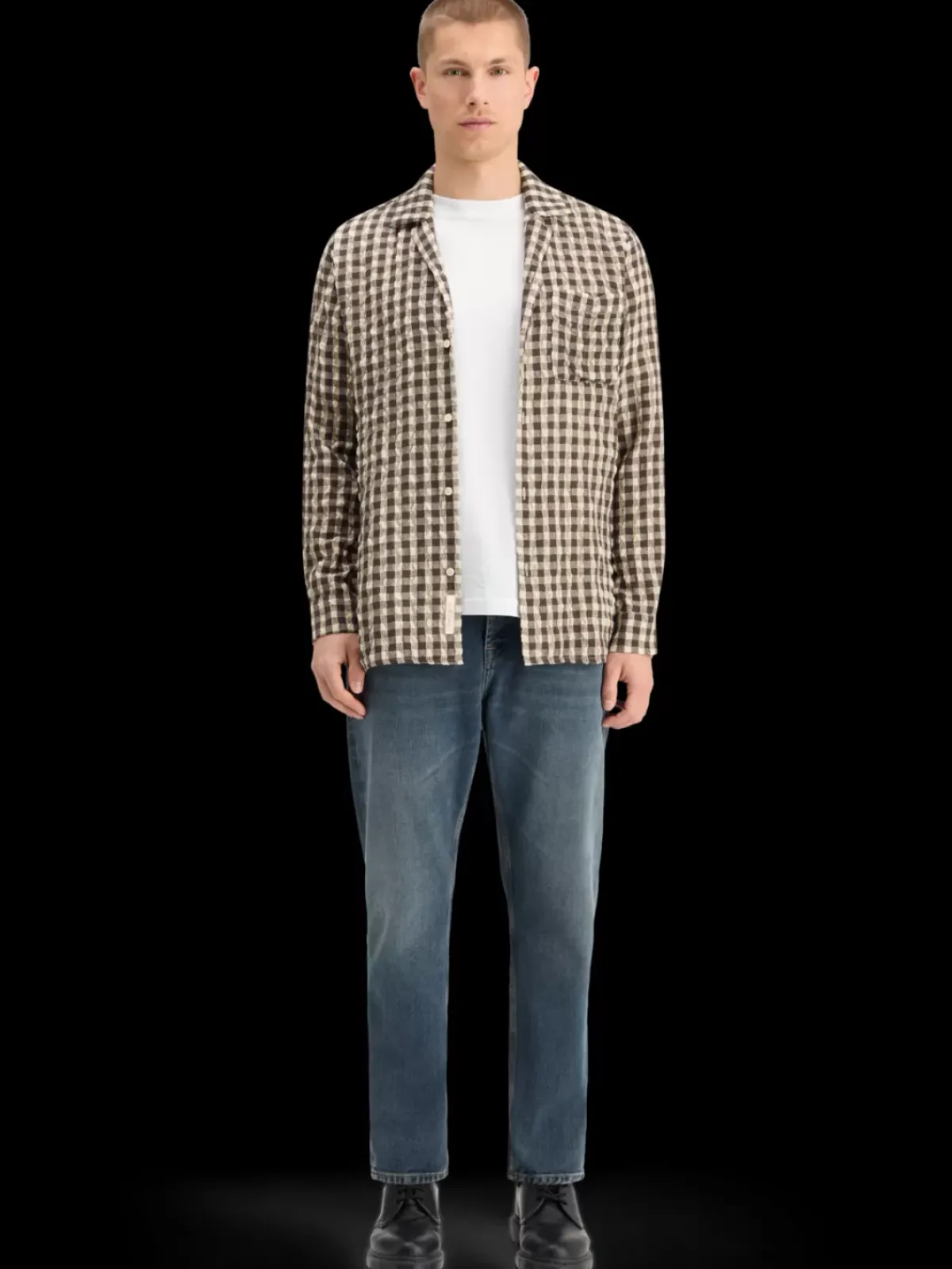 Online SEERSUCKER WOOL BLEND CHECK SHIRT Shirts