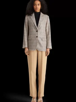 Best Sequin prince of wales check boyfriend single breasted blazer Women Blazers