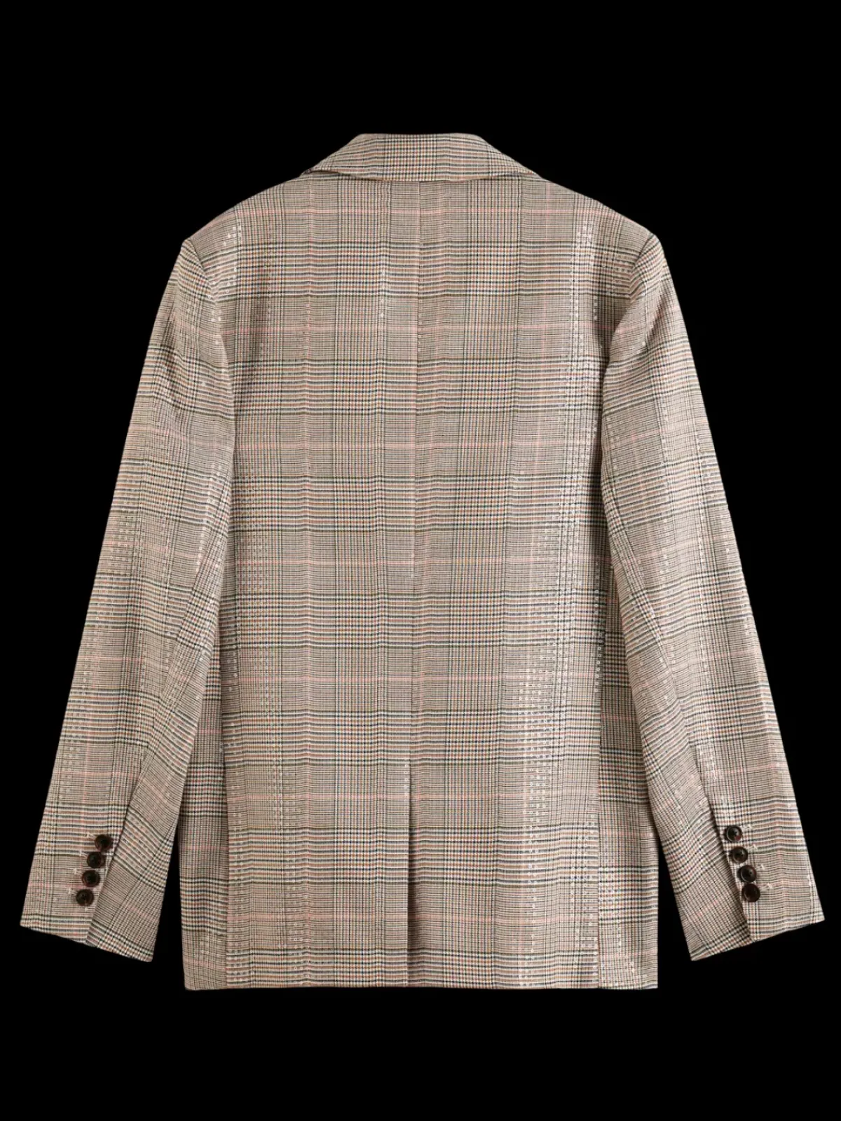 Best Sequin prince of wales check boyfriend single breasted blazer Women Blazers