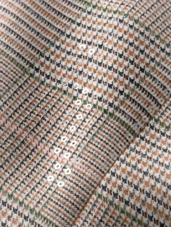 Best Sequin prince of wales check boyfriend single breasted blazer Women Blazers