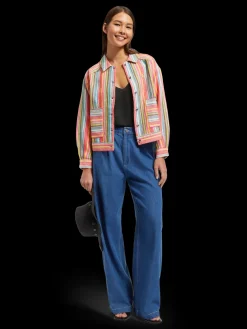 Discount SHORT TRUCKER JACKET IN MULTI COLOUR STRIPE Women Blazers|Jackets & Coats