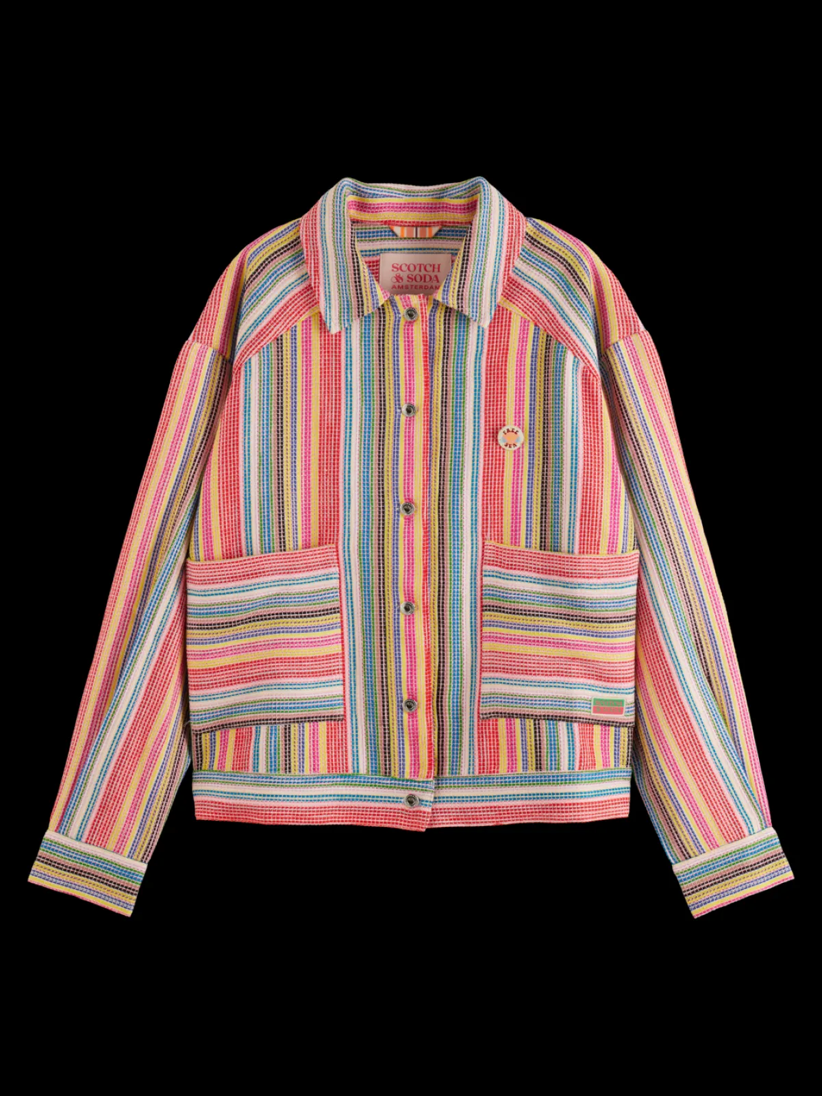 Discount SHORT TRUCKER JACKET IN MULTI COLOUR STRIPE Women Blazers|Jackets & Coats