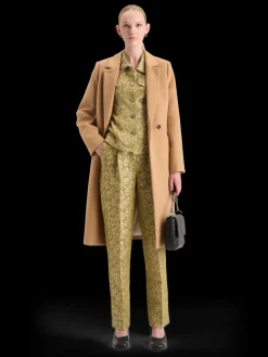 Hot SINGLE BREASTED HERRINGBONE WOOL BLEND TAILORED COAT Women Jackets & Coats