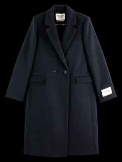 Hot SINGLE BREASTED HERRINGBONE WOOL BLEND TAILORED COAT Women Jackets & Coats