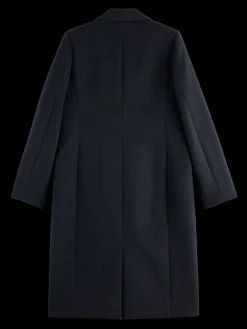Hot SINGLE BREASTED HERRINGBONE WOOL BLEND TAILORED COAT Women Jackets & Coats