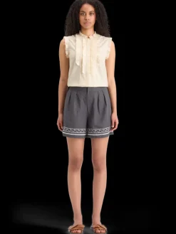 Fashion Sleeveless ruffle shirt Women Tops & T-shirts