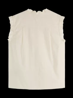 Fashion Sleeveless ruffle shirt Women Tops & T-shirts