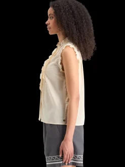Fashion Sleeveless ruffle shirt Women Tops & T-shirts