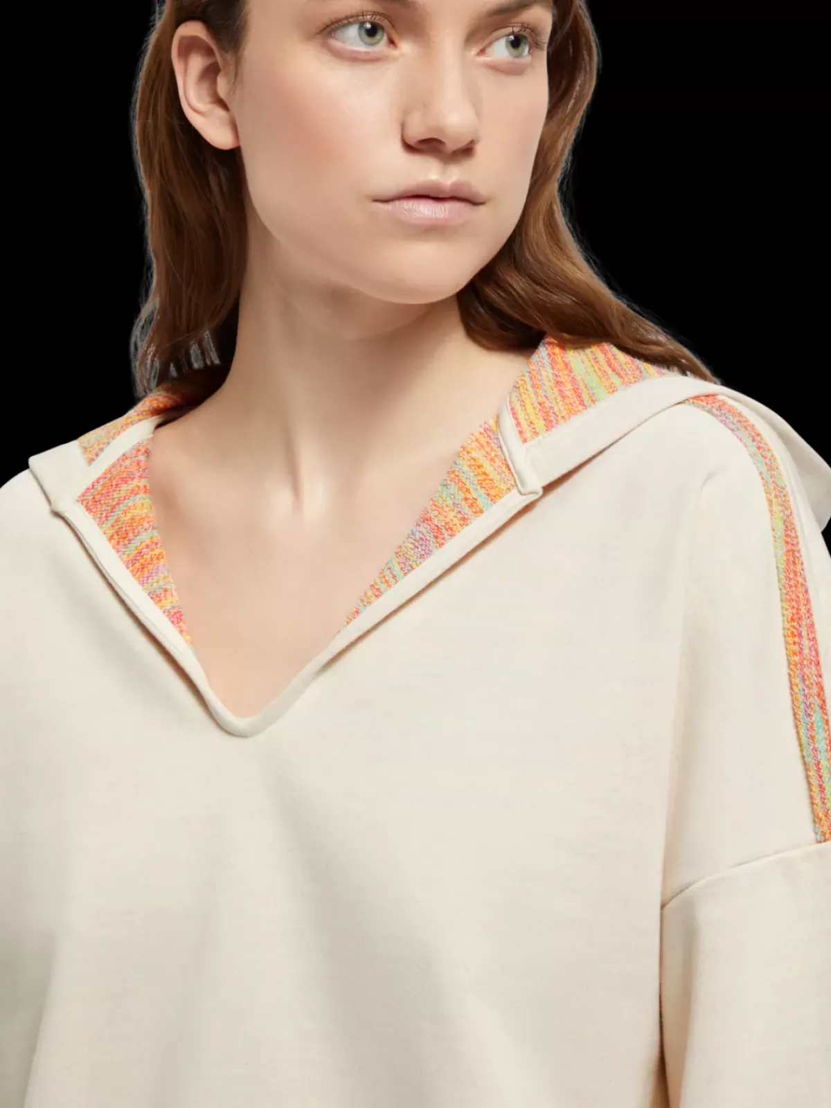 Fashion SLOUCHY FIT SHOULDER DETAIL HOODIE Women Sweatshirts & Hoodies