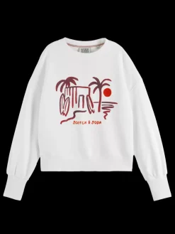 Best SLOUCHY PUFFED SLEEVED GRAPHIC SWEATSHIRT Women Sweatshirts & Hoodies