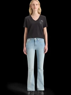 Discount SLUB V-NECK REGULAR FIT T-SHIRT Women Tops & T-shirts