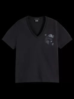 Discount SLUB V-NECK REGULAR FIT T-SHIRT Women Tops & T-shirts