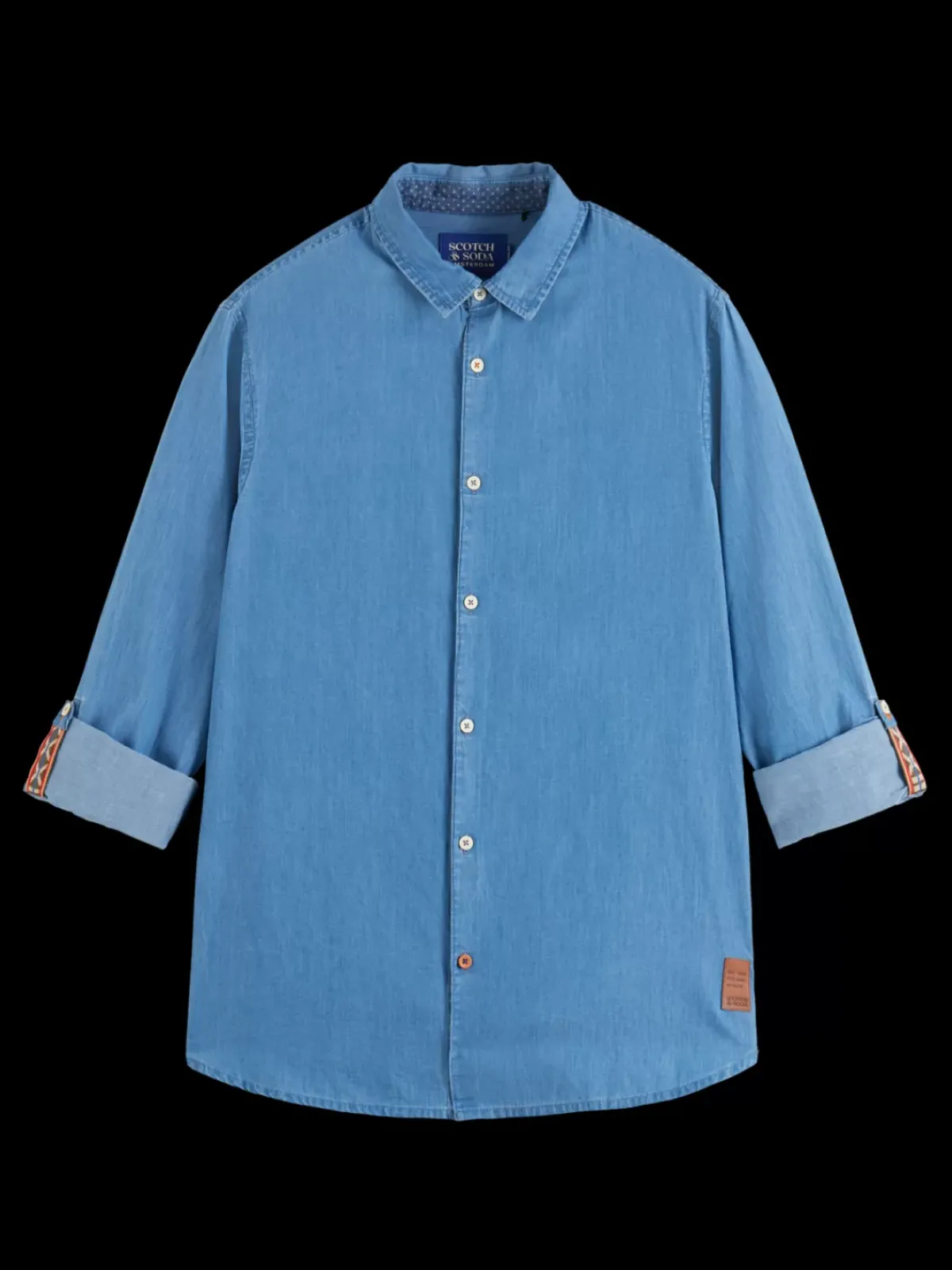 Clearance Smart indigo lightweight denim shirt with sleeve adjusters Shirts