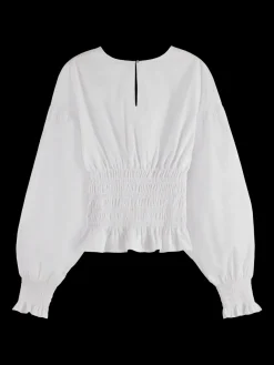 Best SMOCKED TOP Women Blouses & Shirts