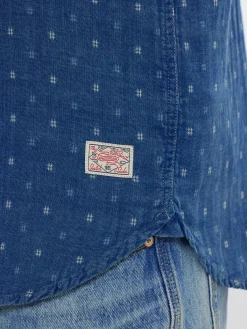 Online Special denim weave with wash effects shirt Shirts