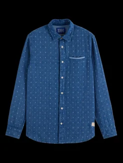 Online Special denim weave with wash effects shirt Shirts