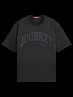 Hot SPRAYED ARTWORK BOYFRIEND FIT T-SHIRT Women Tops & T-shirts