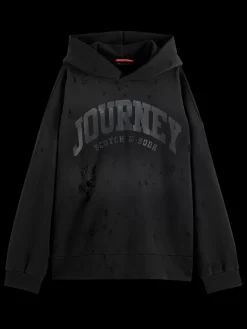 Discount SPRAYED HOODIE WITH DESTROYED DETAILS Women Sweatshirts & Hoodies
